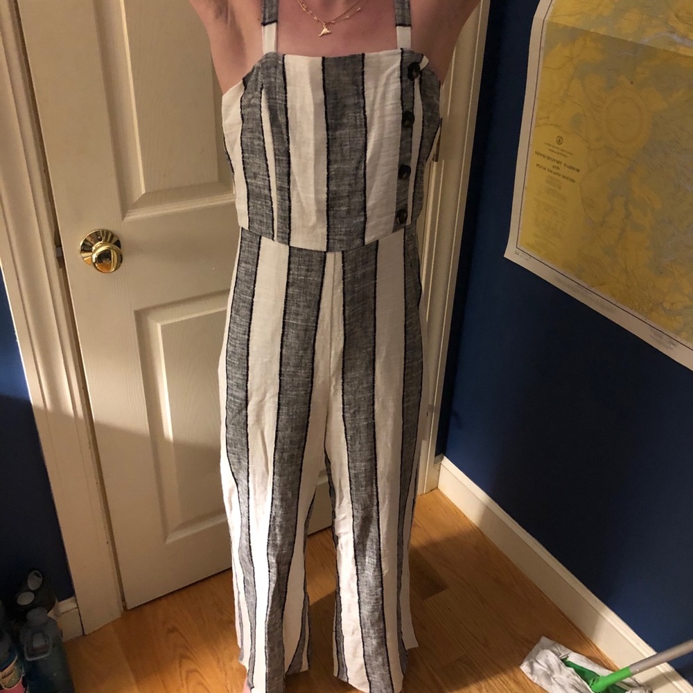 Striped button down jumper